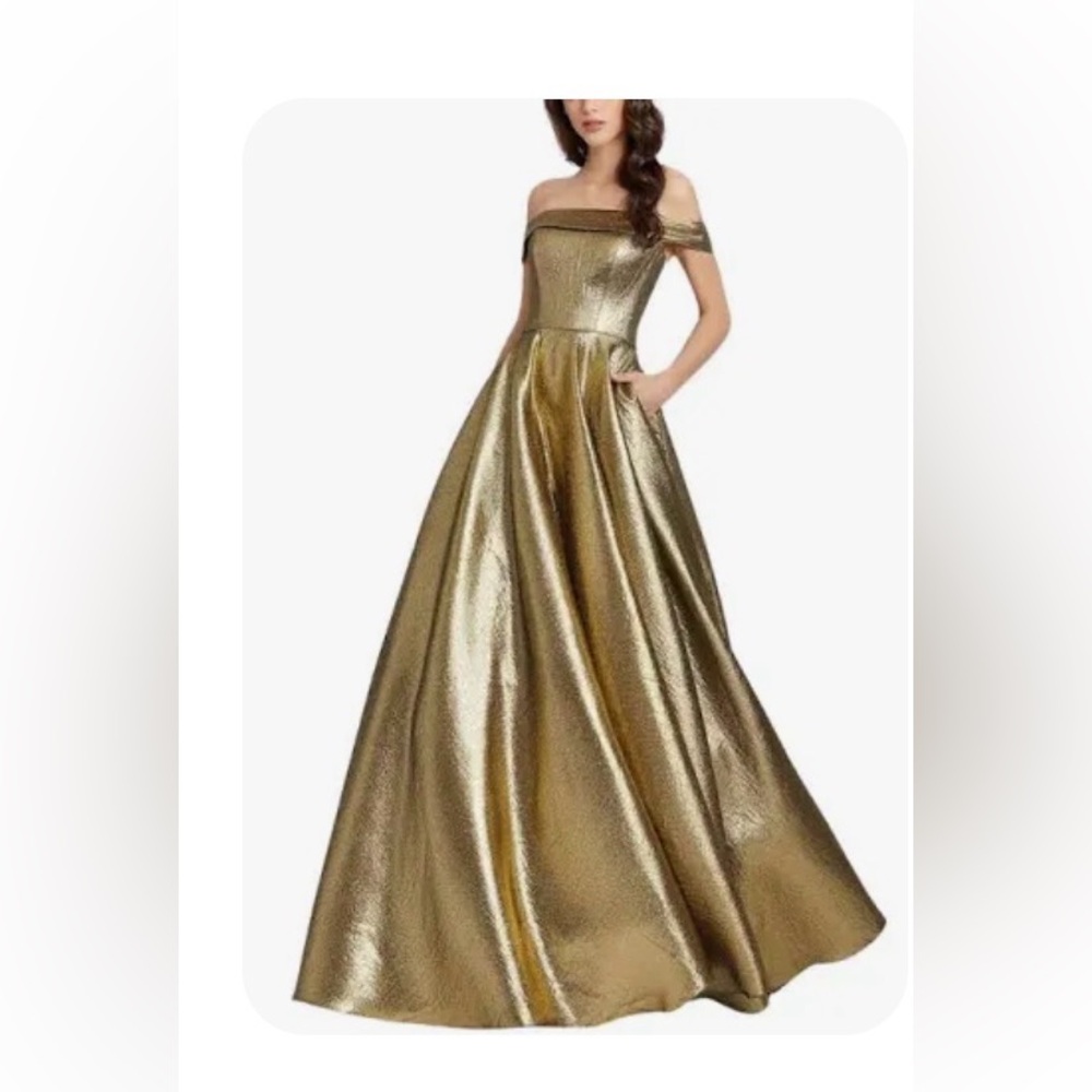 Mac Duggal Metallic Gold Gown